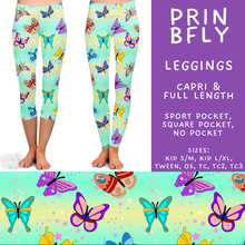 Load image into Gallery viewer, Batch #594 - Magical Faves 25 - Closes 10/5 - ETA early Dec - Prin BFly Full and Capri Length Leggings
