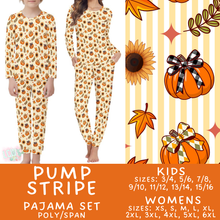 Load image into Gallery viewer, Batch #580 - Fall Family Pajamas 2 - Closes 9/4 - ETA early Nov - Pump Stripe Women's &amp; Kid's Pajama Set
