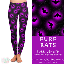 Load image into Gallery viewer, Ready To Ship - Purp Bats Full Length Leggings - Sport Pocket TC
