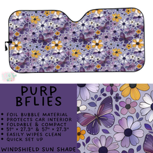 Load image into Gallery viewer, Batch #554 - Car Accessories 3 - Closes 7/10 - ETA early/mid Sept - Purp BFlies Windshield Sun Shade
