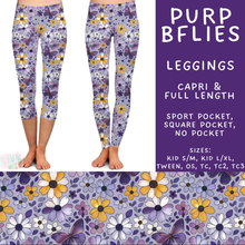 Load image into Gallery viewer, Batch #550 - Fun Run 24 - Closes 7/1 - ETA early Sept - Purp BFlies Full and Capri Length Leggings
