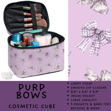Load image into Gallery viewer, Batch #559 - Cosmetic Cube Collection - Closes 7/22- ETA late Sept - Purp Bows Cosmetic Cube
