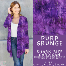 Load image into Gallery viewer, Batch #605 - Mardi Party - Closes 10/28 - ETA late Dec - Purp Grunge Cardigan

