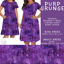 Load image into Gallery viewer, Batch #605 - Mardi Party - Closes 10/28 - ETA late Dec - Purp Grunge Adult &amp; Kids Dresses
