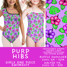 Load image into Gallery viewer, Batch #543 - Pool Party 2 - Closes 6/15 - ETA early/mid August - Purp Hibs Girl's Swimsuit
