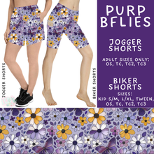 Load image into Gallery viewer, Batch #550 - Fun Run 24 - Closes 7/1 - ETA early Sept - Purp BFlies Biker &amp; Jogger Shorts
