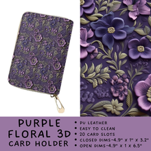 Load image into Gallery viewer, Batch #309 - Card Holders &amp; Mini Backpacks - Closing 3/24 - ETA late May - Purple Floral 3D Card Holder
