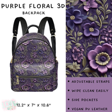 Load image into Gallery viewer, Batch #309 - Card Holders &amp; Mini Backpacks - Closing 3/24 - ETA late May - Purple Floral 3D Mini Backpack
