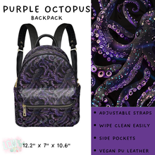 Load image into Gallery viewer, Batch #309 - Card Holders &amp; Mini Backpacks - Closing 3/24 - ETA late May - Purple Octopus Mini Backpack
