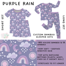 Load image into Gallery viewer, Ready to Ship - Purple Rain Bamboo Short Sleeper Set - 3T
