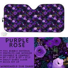 Load image into Gallery viewer, Batch #554 - Car Accessories 3 - Closes 7/10 - ETA early/mid Sept - Purple Rose Windshield Sun Shade
