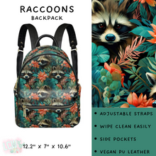 Load image into Gallery viewer, Batch #309 - Card Holders &amp; Mini Backpacks - Closing 3/24 - ETA late May - Raccoons Mini Backpack
