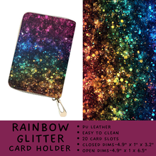 Load image into Gallery viewer, Batch #309 - Card Holders &amp; Mini Backpacks - Closing 3/24 - ETA late May - Rainbow Glitter Card Holder
