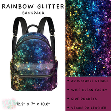 Load image into Gallery viewer, Batch #309 - Card Holders &amp; Mini Backpacks - Closing 3/24 - ETA late May - Rainbow Glitter Mini Backpack
