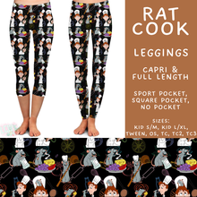 Load image into Gallery viewer, Batch #572 - Magical Faves 23 - Closes 8/19 - ETA mid October - Rat Cook Full and Capri Length Leggings
