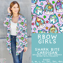 Load image into Gallery viewer, Batch #454 - Cool Characters 10 - Closes 11/26 - ETA mid Jan - RBow Girls Cardigan
