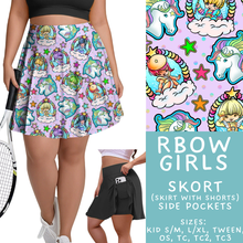 Load image into Gallery viewer, Batch #454 - Cool Characters 10 - Closes 11/26 - ETA mid Jan - RBow Girls Skort
