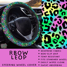 Load image into Gallery viewer, Batch #554 - Car Accessories 3 - Closes 7/10 - ETA early/mid Sept - RBow Leop Steering Wheel Cover
