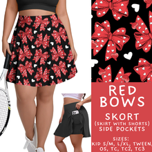 Load image into Gallery viewer, Batch #453 - Love Day 2 - Closes 11/24 - ETA mid Jan - Red Bows Skort
