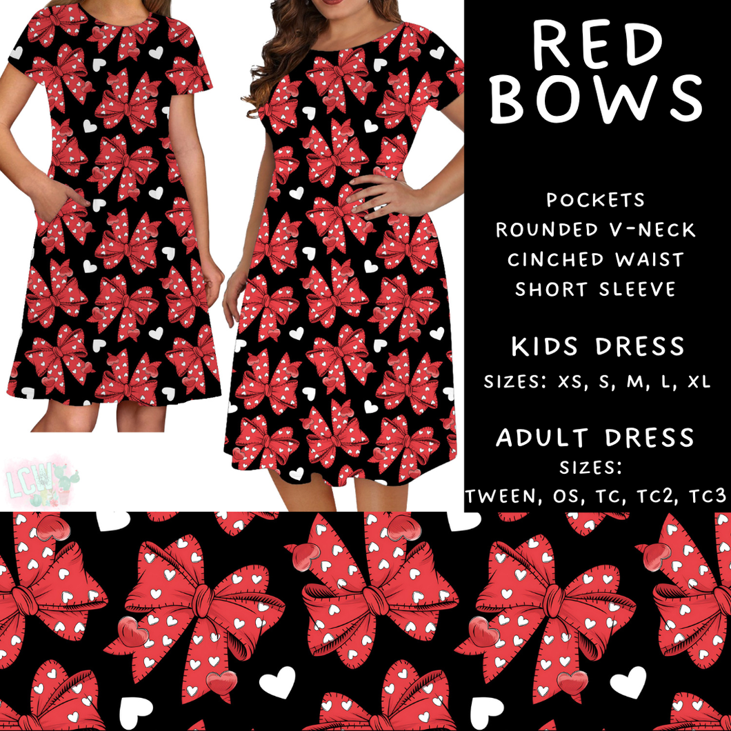 Batch #452 - Mom & Me Love - Closes 11/21 - ETA early Jan - Red Bows Womens & Girls Dresses