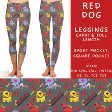 Load image into Gallery viewer, Ready To Ship - Red Dog - Full Length Leggings No Pocket TC - Sport TC - Square TC
