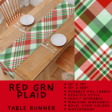 Load image into Gallery viewer, Batch #588 - Table Runners - Closes 9/21 - ETA early/mid Nov - Red Grn Plaid Table Runner
