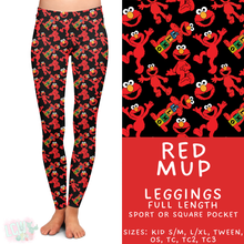 Load image into Gallery viewer, Ready to Ship - Red Mup Full Length Leggings - Square Pocket OS
