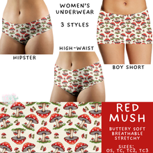 Load image into Gallery viewer, Ready to Ship - Red Mush Women&#39;s Underwear - High Waist &amp; Boy Short
