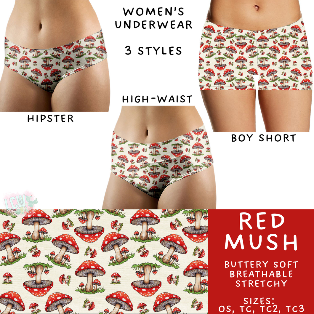 Ready to Ship - Red Mush Women's Underwear - High Waist & Boy Short