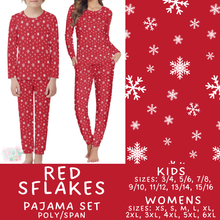 Load image into Gallery viewer, Batch #584 - Christmas Family Pajamas - Closes 9/11 - ETA mid Nov - Red SFlakes Womens &amp; Kids Pajama Set
