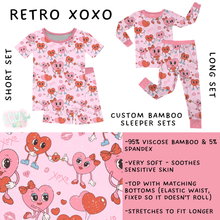 Load image into Gallery viewer, Batch #455 - Little Dreamers Lucky in Love - Closes 11/27 - ETA mid January - Retro XOXO Bamboo Short and Long Sleeper Set
