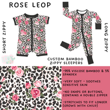 Load image into Gallery viewer, Ready to Ship - Rose Leop Short Zippy - 2T, 3T &amp; 4T &amp; Long Zippy - 4T
