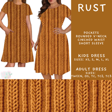 Load image into Gallery viewer, Batch #596 - Sweater Weather - Closes 10/9 - ETA early Dec - Rust Adult &amp; Kids Dresses
