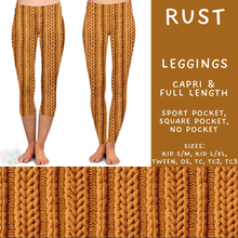Load image into Gallery viewer, Batch #596 - Sweater Weather - Closes 10/9 - ETA early Dec - Rust Full and Capri Length Leggings
