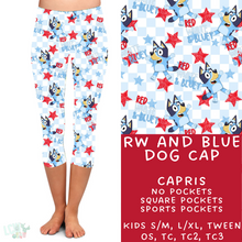Load image into Gallery viewer, Ready To Ship - RW and Blue Dog Capris
