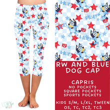 Load image into Gallery viewer, Ready To Ship - RW and Blue Dog Capri Leggings
