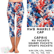 Load image into Gallery viewer, Ready To Ship - RWB Marble 2 Capri Leggings
