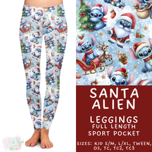Load image into Gallery viewer, Batch #434 - Magical Christmas - Closes 10/22 - ETA early Dec - Santa Alien Full Length Leggings
