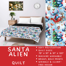 Load image into Gallery viewer, Batch #597 - Christmas Quilts - Closes 10/12 - ETA early Dec - Santa Alien Quilt
