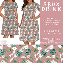 Load image into Gallery viewer, Batch #592 -  Fun Run 27 - Closes 9/30 - ETA late Nov - SBux Drink Adult &amp; Kids Dresses
