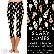 Load image into Gallery viewer, Ready to Ship - Scary Cones Capri Length Leggings - TC2 Square Pockets
