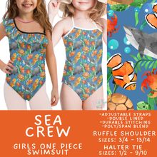 Load image into Gallery viewer, Batch #543 - Pool Party 2 - Closes 6/15 - ETA early/mid August - Sea Crew Girl's Swimsuit

