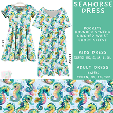 Load image into Gallery viewer, Batch #307 - Sea Life - Closes 3/20 - ETA mid May - Seahorse Adult &amp; Kids Dresses
