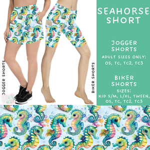 Batch #307 - Sea Life - Closes 3/20 - ETA mid May - Seahorse Biker & Jogger Shorts