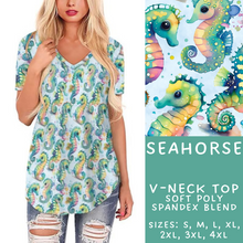 Load image into Gallery viewer, Batch #307 - Sea Life - Closes 3/20 - ETA mid May - Seahorse V-Neck Tee
