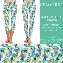 Load image into Gallery viewer, Batch #307 - Sea Life - Closes 3/20 - ETA mid May - Seahorse Full and Capri Length Leggings
