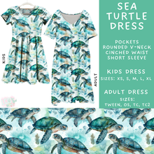 Load image into Gallery viewer, Batch #307 - Sea Life - Closes 3/20 - ETA mid May - Sea Turtle Adult &amp; Kids Dresses
