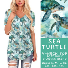 Load image into Gallery viewer, Batch #307 - Sea Life - Closes 3/20 - ETA mid May - Sea Turtle V-Neck Tee
