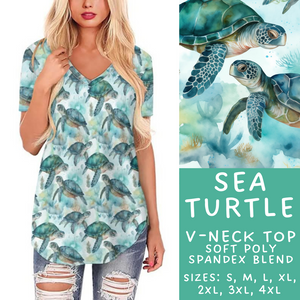 Batch #307 - Sea Life - Closes 3/20 - ETA mid May - Sea Turtle V-Neck Tee