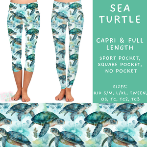 Batch #307 - Sea Life - Closes 3/20 - ETA mid May - Sea Turtle Full and Capri Length Leggings